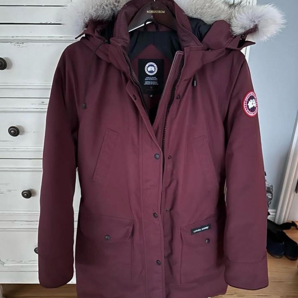 Canada Goose Red Ski Jacket with Detachable Fur Hood